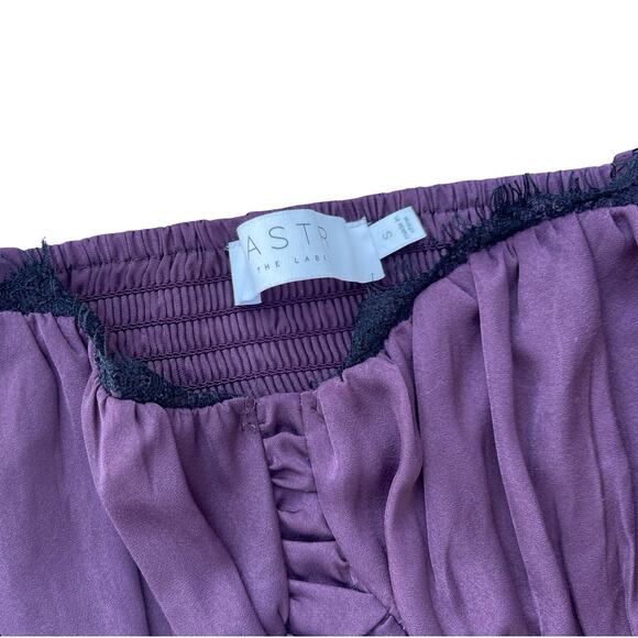 ASTR The Label Mardi Long Sleeve Ruched Mini Dress in Eggplant Purple - Small - Picture 6 of 15